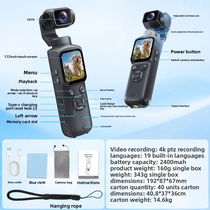 Câmera Pocket 3 4K HJD05 com 3 - Action Camera 4K avaliação e preço